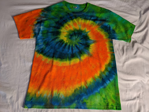 Tie Dyed Tee Shirt, Size M, Hanes, 100% Cotton